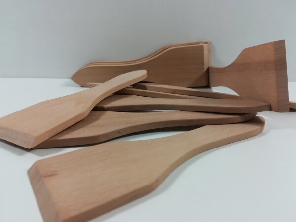 6 Raclette Spatel aus Elsbeere Holz