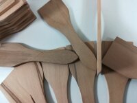 6 Raclette Spatel aus Satin Nussbaum Holz