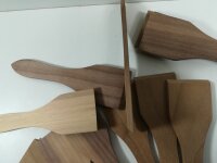6 Raclette Spatel aus Nussbaum Holz