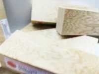 Messergriff Block White Limba gemasert