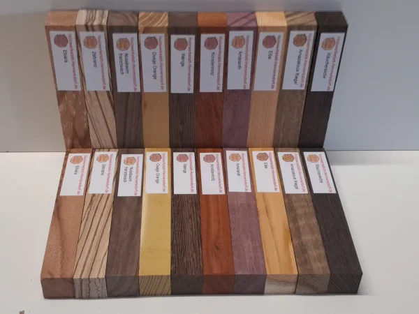 20 Color Penblanks ca. 130x21x21 mm Drechselholz - für Schmuckherstellung - Basteln