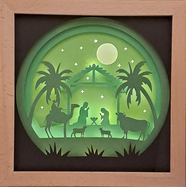 Lichterrahmen Weihnachtsdeko Shadowbox Light Box beleuchtete 3D Optik Bilderrahmen