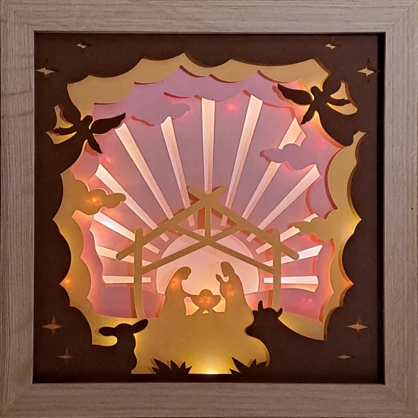 Lichterrahmen Strahlender Sternenhimmel Shadowbox Light Box beleuchtete 3D Optik Bilderrahmen