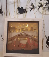 Lichterrahmen Stadt und Sternenhimmel Shadowbox Light Box beleuchtete 3D Optik Bilderrahmen