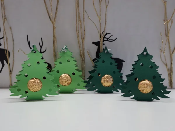 6 Stück Weihnachtsbaum Nr. 1 „Pralinen“ Gastgeschenk Tischdeko Mitbringsel