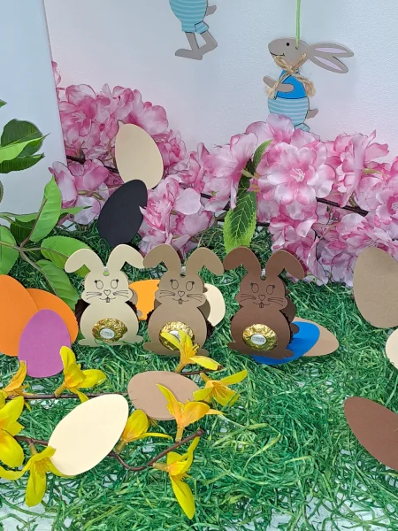 12 Stück Hasi Nr. 1 „Pralinen“ Gastgeschenk Tischdeko Mitbringsel