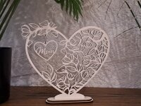 Muttertag Herz aus 4mm Pappelsperrholz im Blumendesign