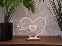 Muttertag Herz aus 4mm Pappelsperrholz mit einer Rose