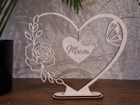 Muttertag Herz aus 4mm Pappelsperrholz mit...